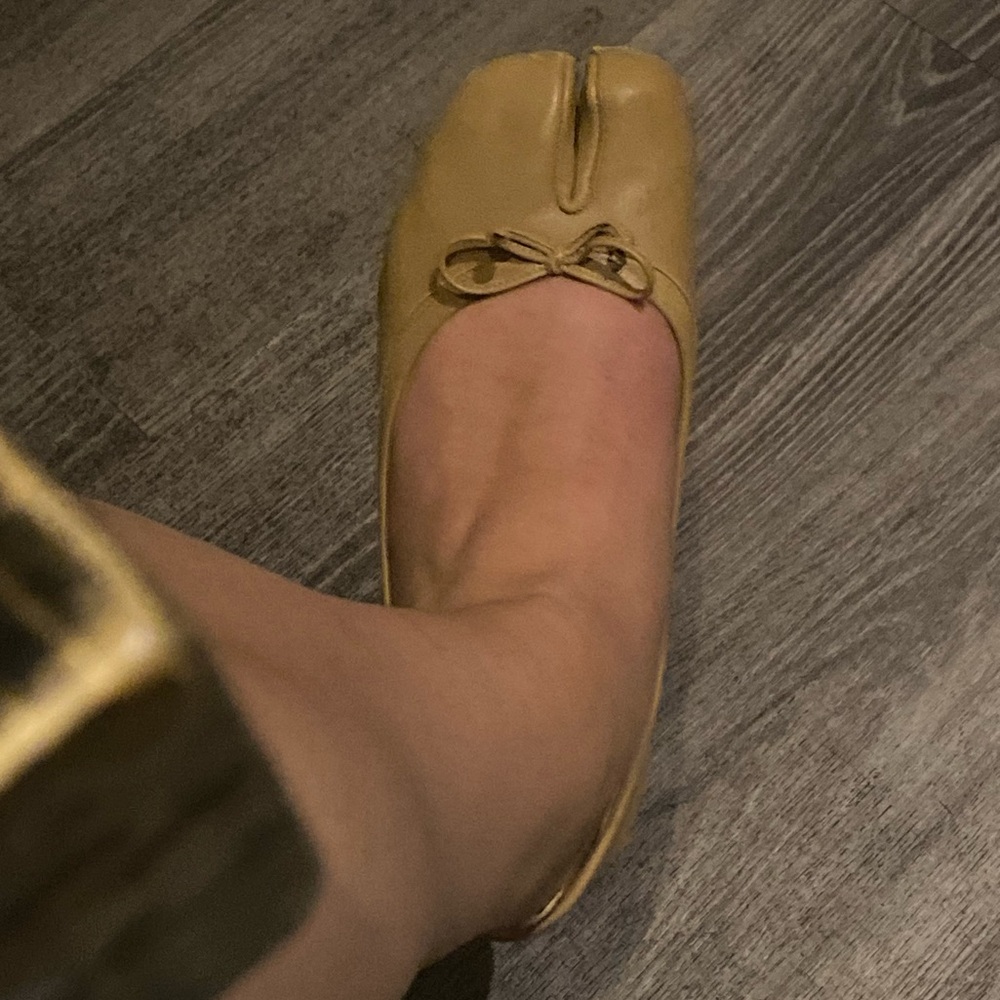 Tan Margiela Tabi Ballerina Heels